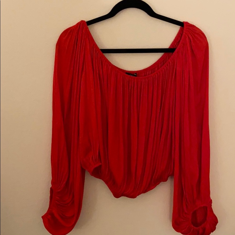 Red off the shoulder top